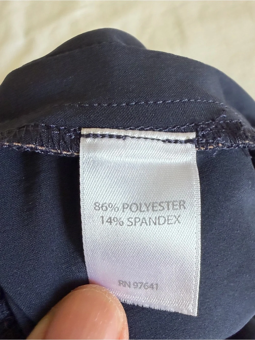 J Jill Fit Women’s Navy Wide-Leg Track Pants with Taupe Side Stripe - Picture 6 of 9